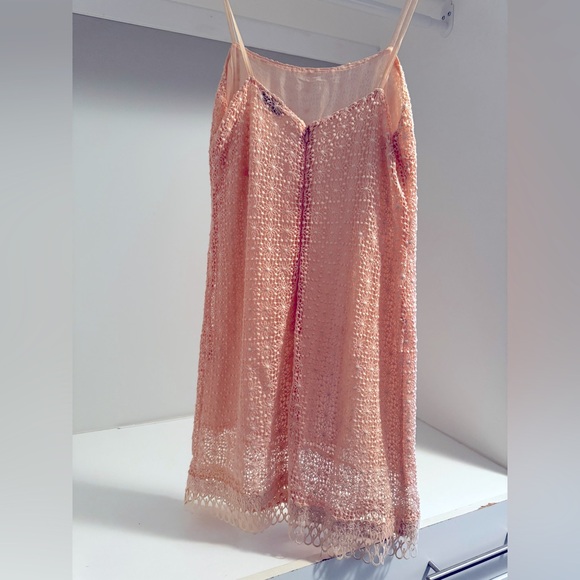 Lolita Jaca Light Pink Crochet Mini Dress SMALL - Picture 4 of 4
